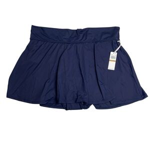 Anne Cole Plus Size Banded Swim Skirt Navy Blue Size 16 W New with Tags